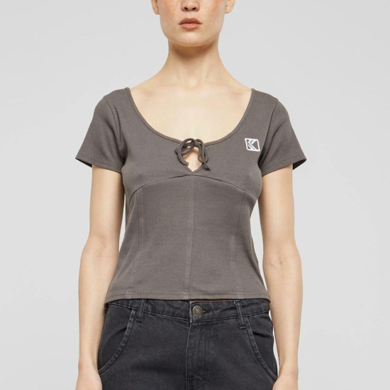 Karl Kani Γυναικεία κοντομάνικη μπλούζα OG Corset Rib Tee